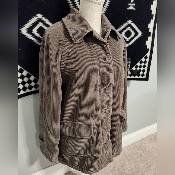 🧸 Vintage 90's Abercrombie & Fitch Courdouroy Button Front Wool Blend Coat, M - Picture 6 of 16